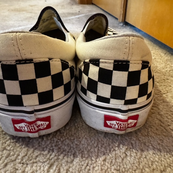Vans Classic Slip-On Checkerboard Off White Men's 9.5M - Picture 4 of 6